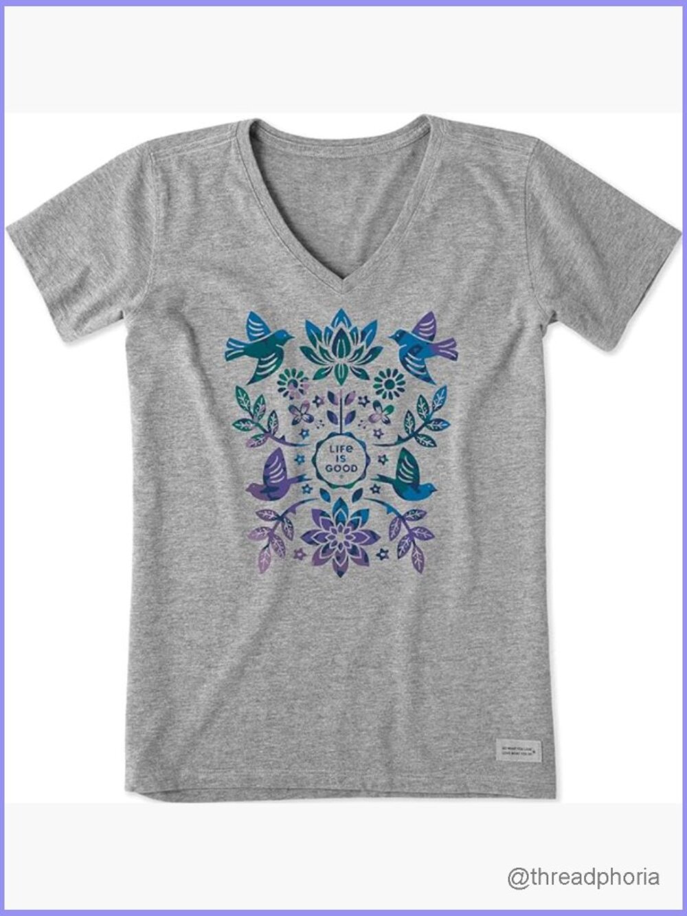 Women's Short Sleeve V-Neck Graphic Tee, Soft Cotton Blend, Regular Fit